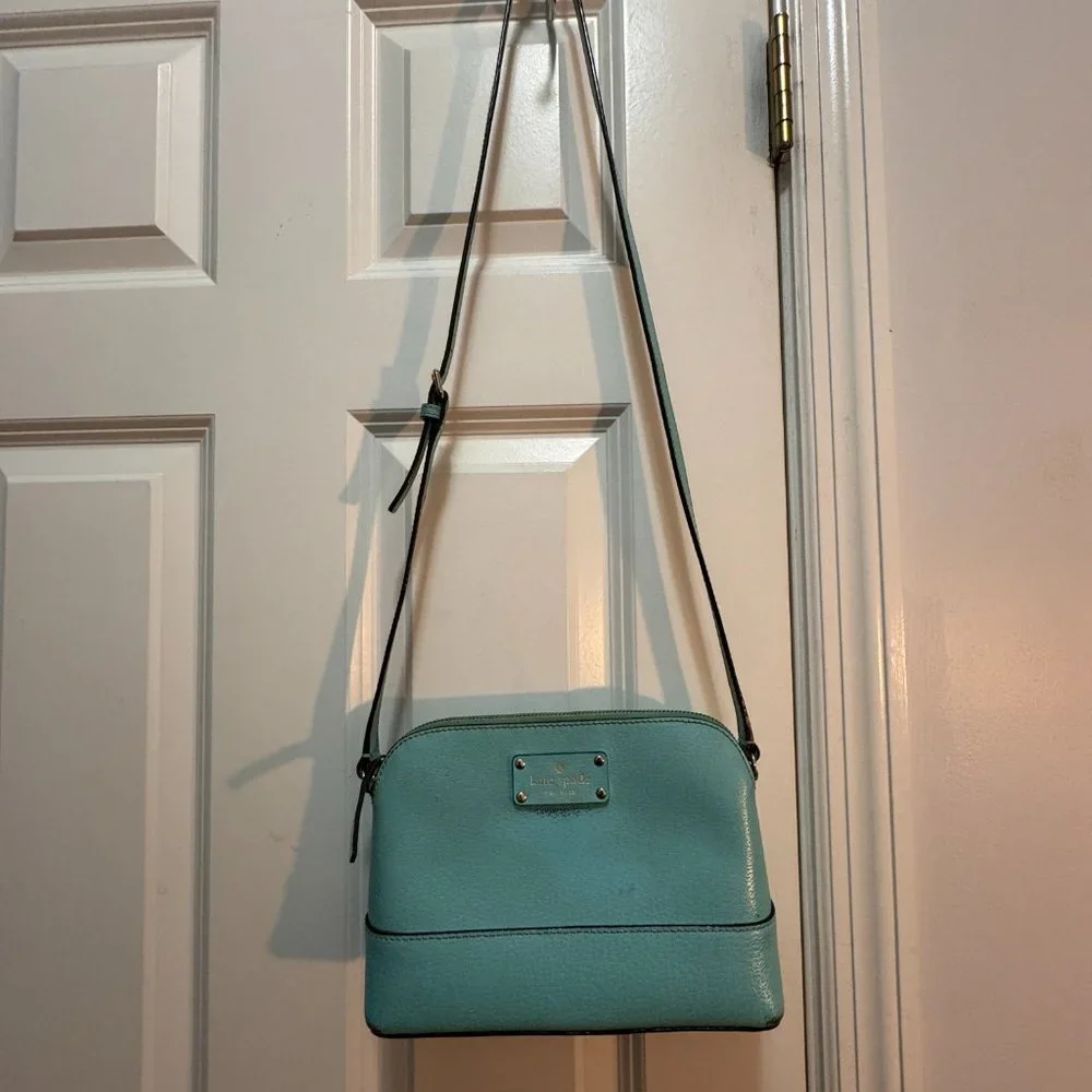 Kate Spade Wellesley Hanna baby blue leather crossbody purse